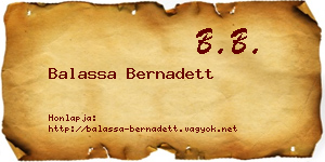 Balassa Bernadett névjegykártya