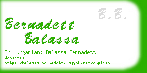bernadett balassa business card